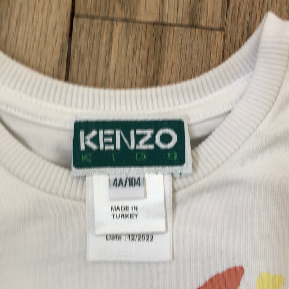 Kenzo Kids White Tee with Vibrant Floral Design - Picture 2 of 2